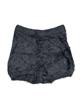 Cozy Black Fuzzy High Waisted Shorts